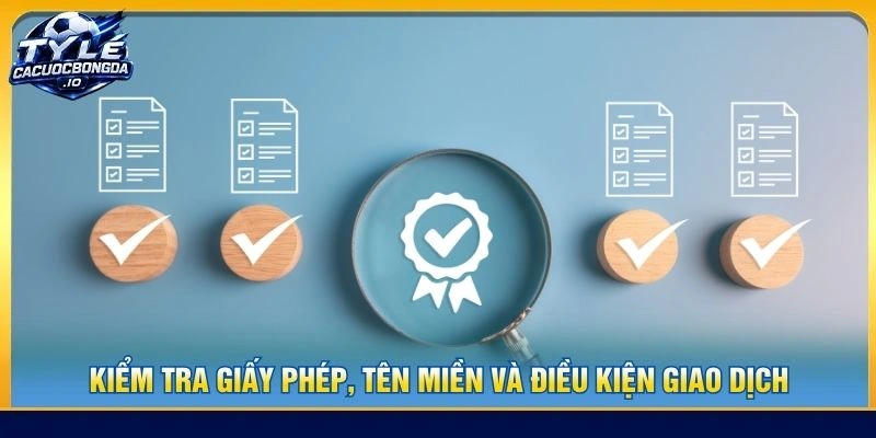Kiểm tra giấy phép, tên miền và điều kiện giao dịch