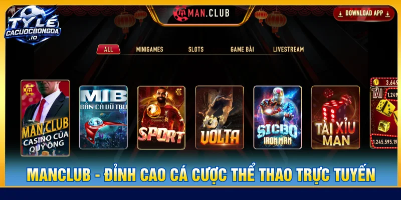 Nhà cái uy tín MANCLUB cập nhật tỷ lệ cá cược thể thao nhanh chóng
