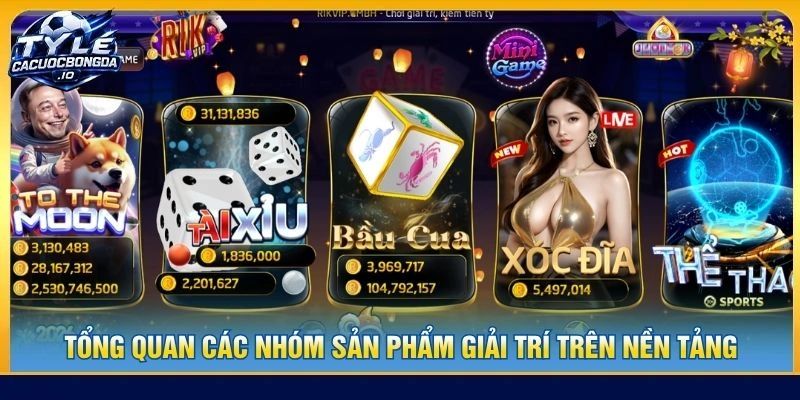 Tổng quan các nhóm sản phẩm giải trí trên nền tảng